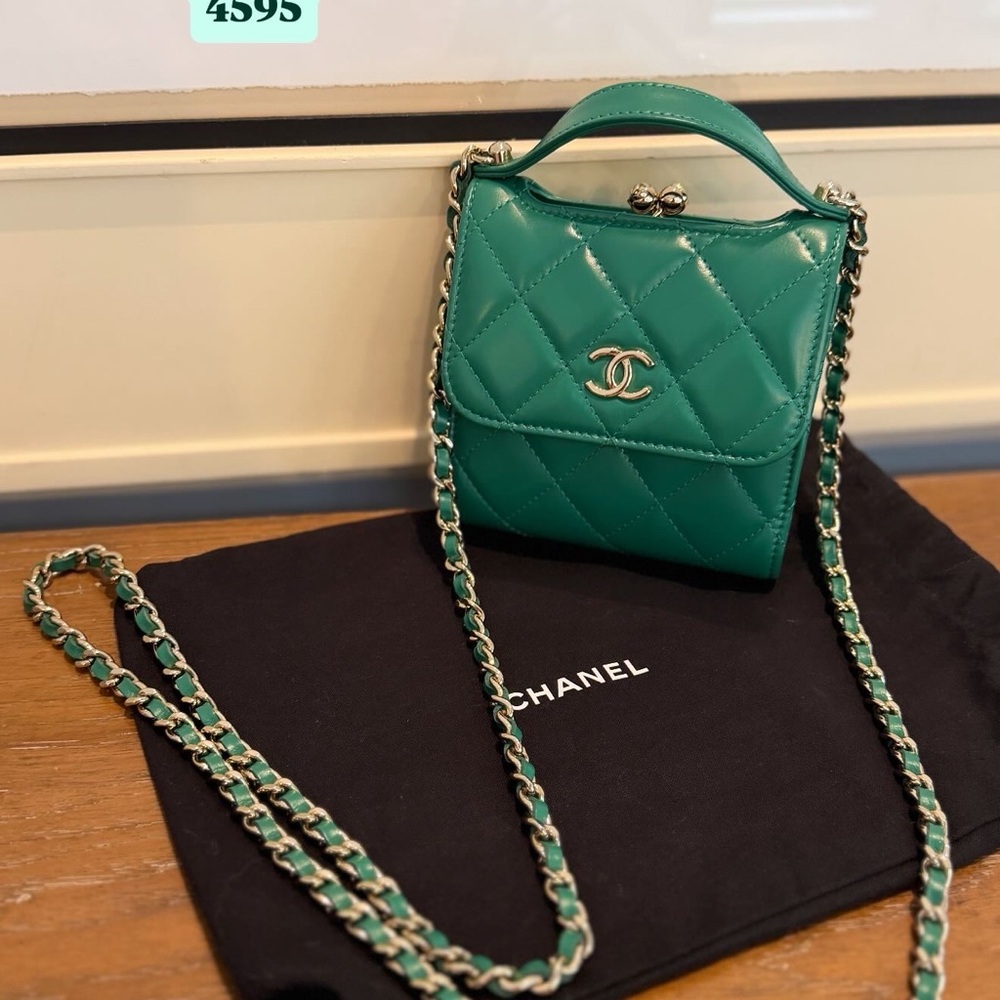 Chanel Teal Quilted Mini Bag